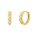 Star huggie hoop earrings in 925 sterling silver with clear cubic zirconia - Lucky Hand